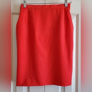 VTG Womens Escada Margaretha Ley Coral Pink Pure New Wool Pencil Skirt Sz 36